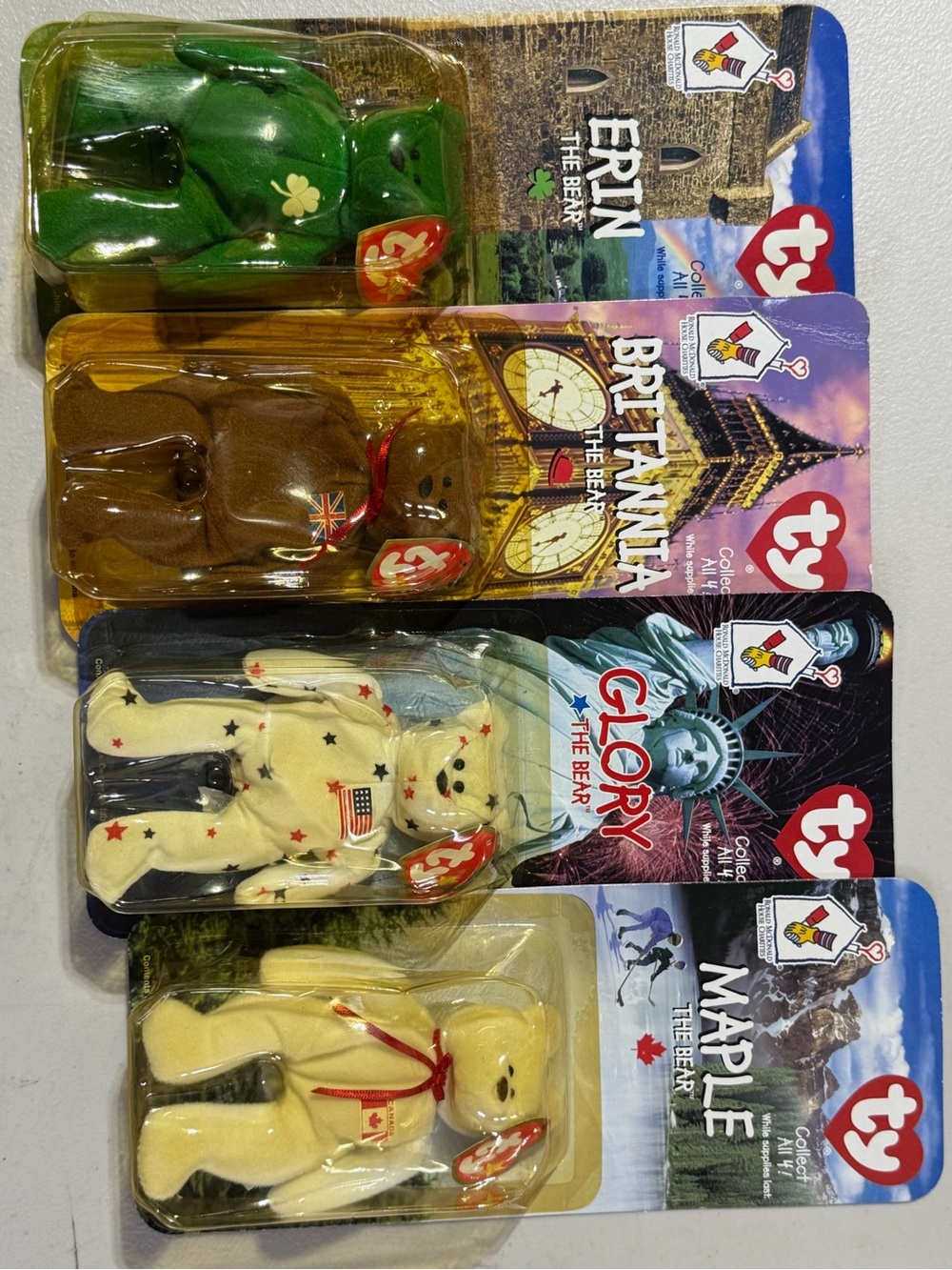 BNIP Vintage Ty McDonald’s The Bear Collection 4 Pc Set 1999